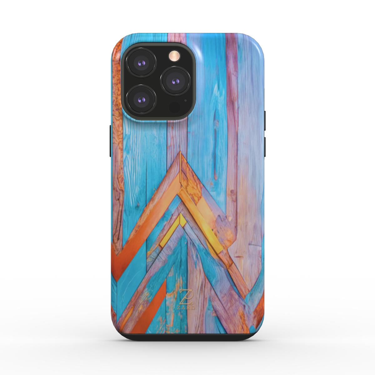 Phone tough case: Turquoise Rustic Wood