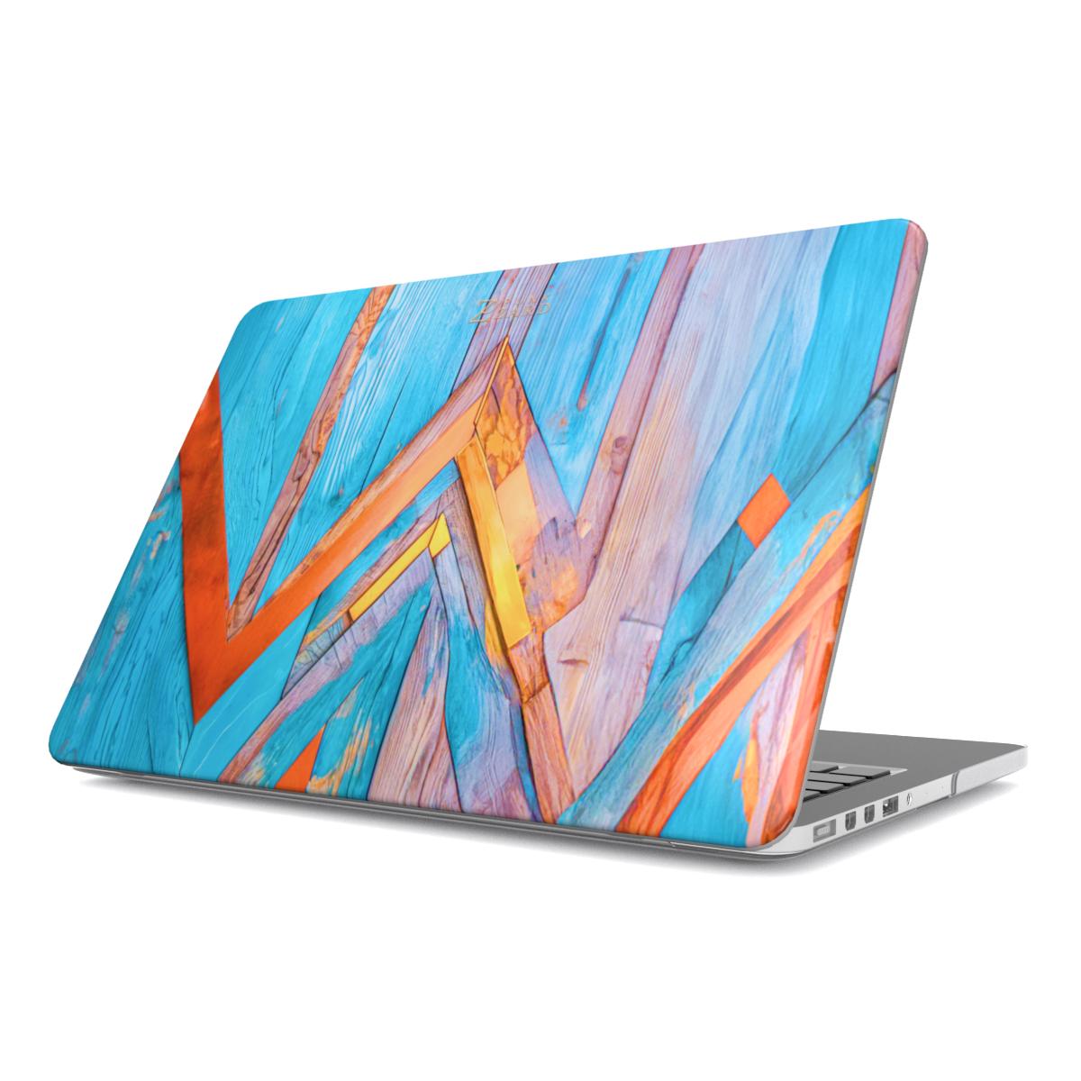 MacBook snap case:  Turquoise Rustic Wood