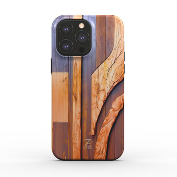 Phone tough case (MagSafe): Walnut Mosaic Wood