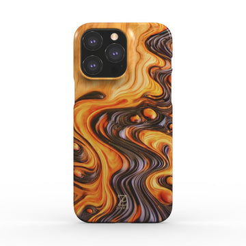 Phone snap case: Bubble Magma Wood