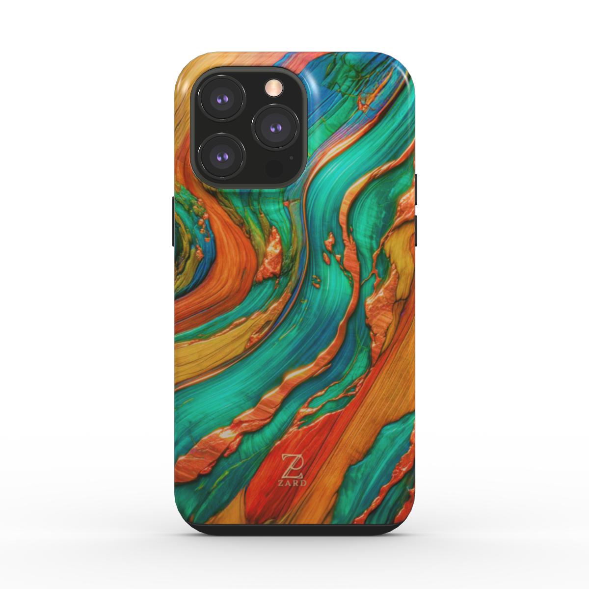 Phone tough case: Emerald Copper Timber