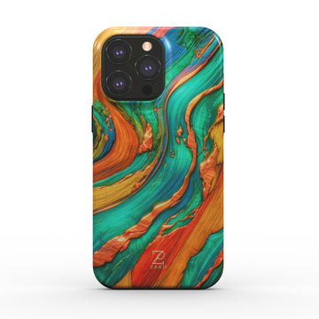 Phone tough case (MagSafe): Emerald Copper Timber