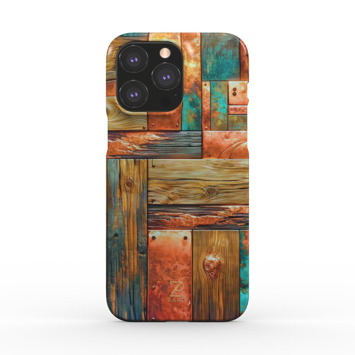 Phone snap case: Copper Plated Wood