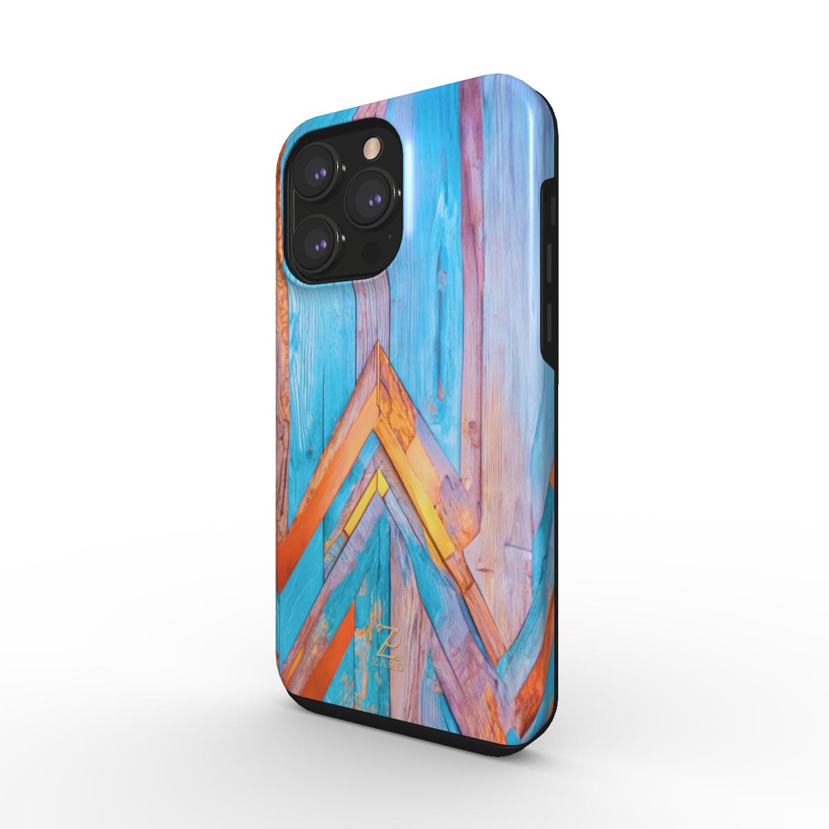 Phone tough case: Turquoise Rustic Wood