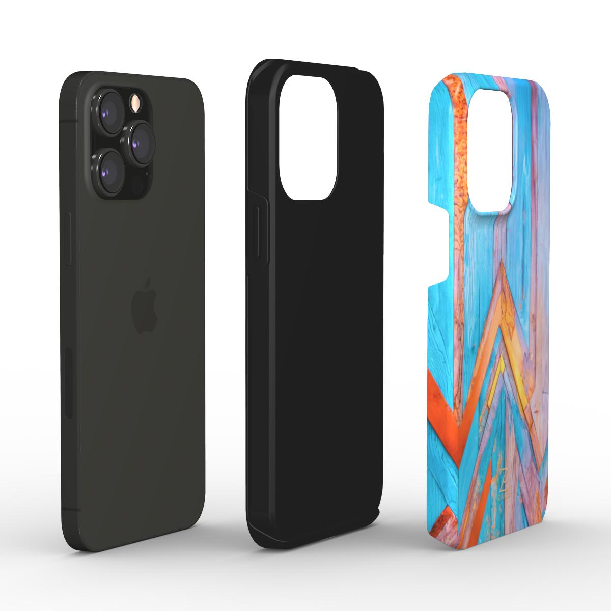 Phone tough case: Turquoise Rustic Wood