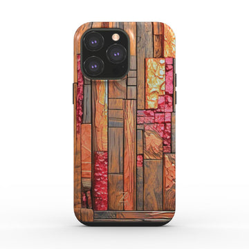 Phone tough case: Ruby Copper Timber