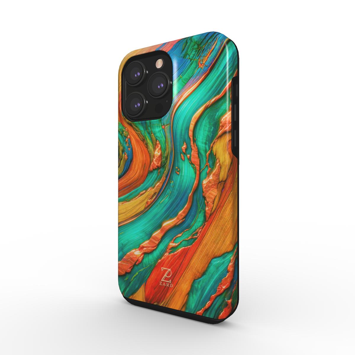 Phone tough case: Emerald Copper Timber