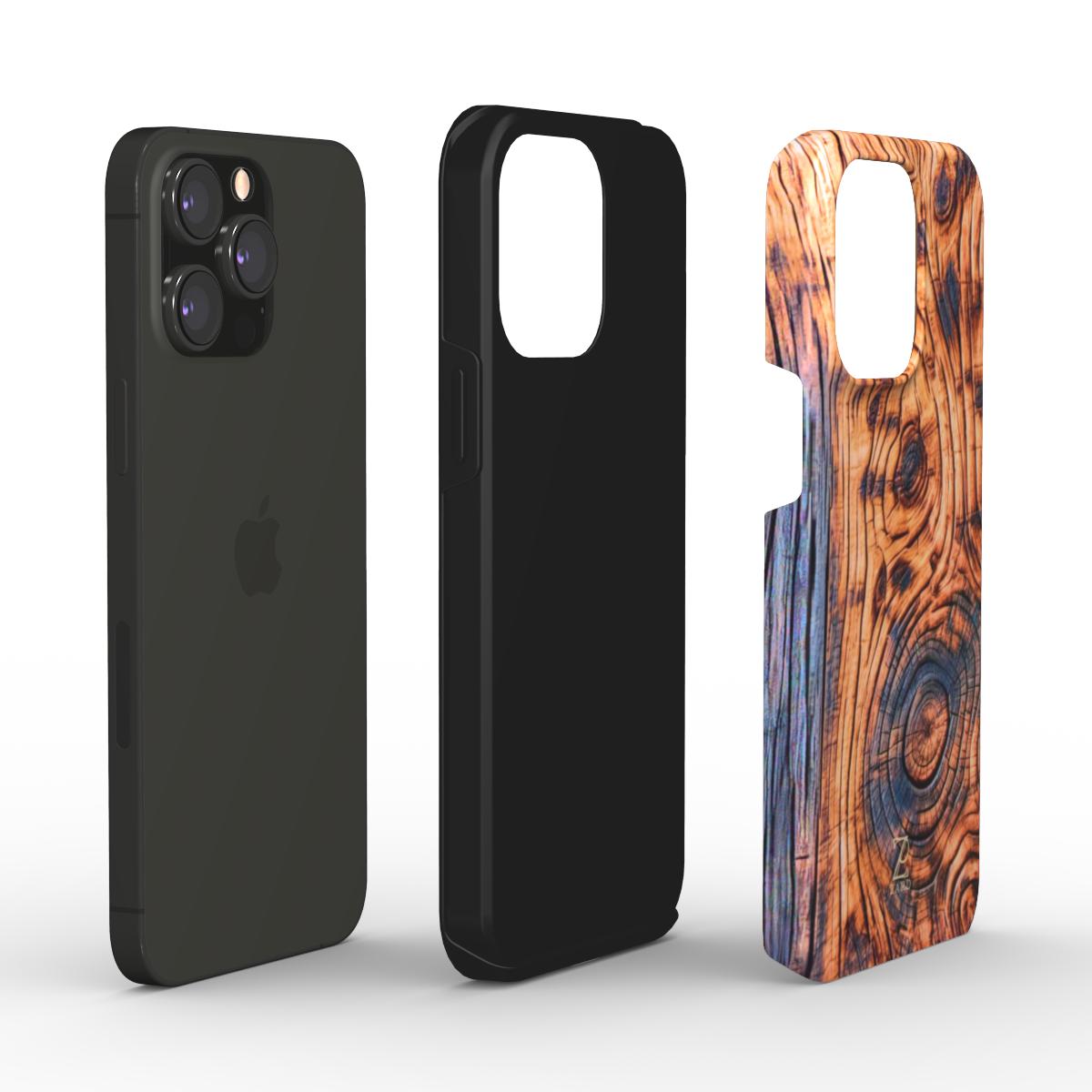 Phone tough case: Charcoal Rustic Wood