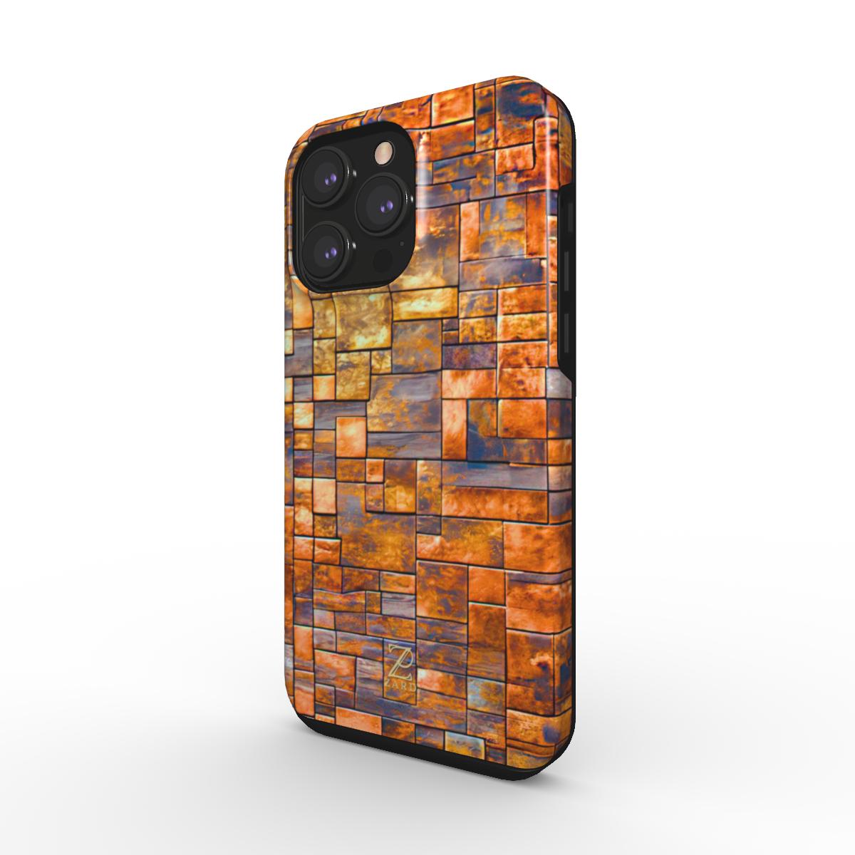Phone tough case: Brass Rustic Blocks