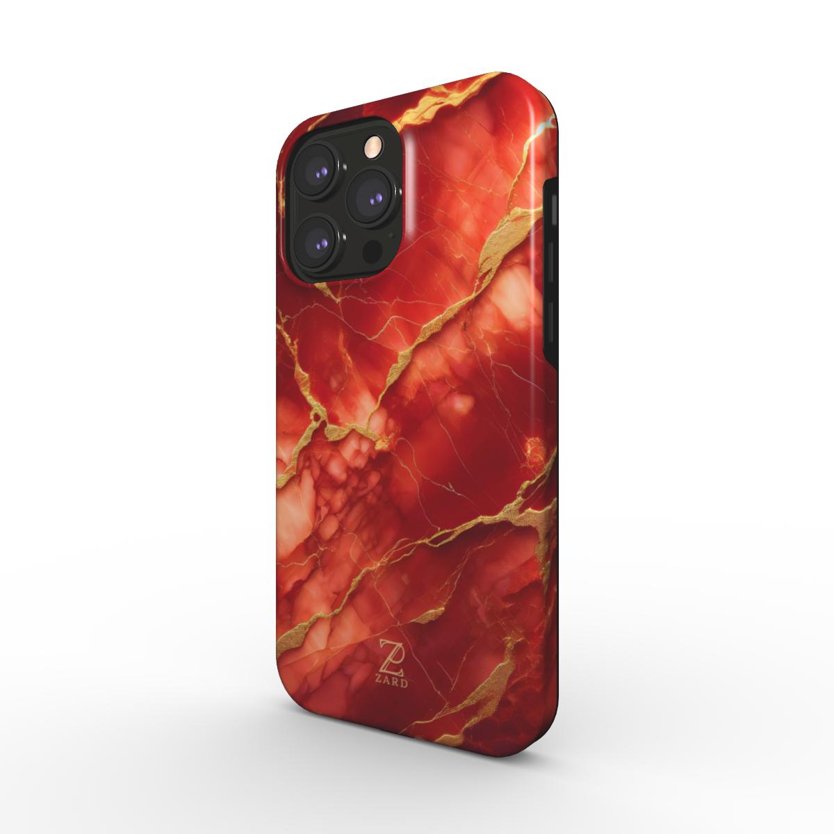 Phone tough case (MagSafe): Red Marble