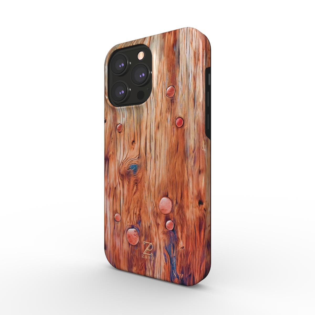 Phone tough case (MagSafe): Nailed Rustic Wood