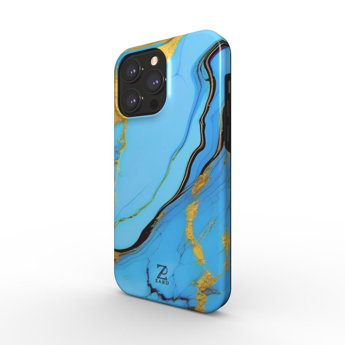 Phone tough case (MagSafe): Azure Golden Marble