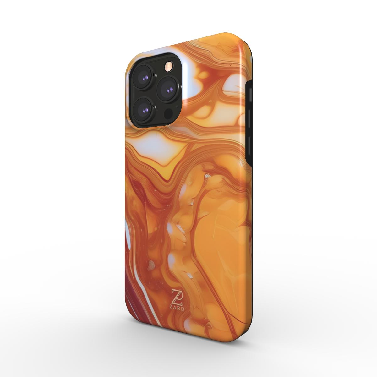 Phone tough case (MagSafe): Amber Marble