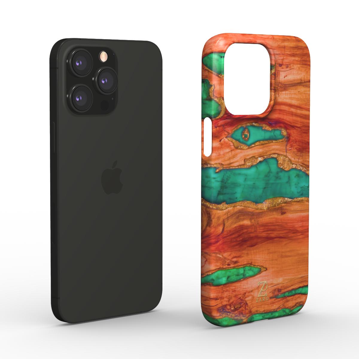 Phone snap case: Emerald Gold Dust Timber