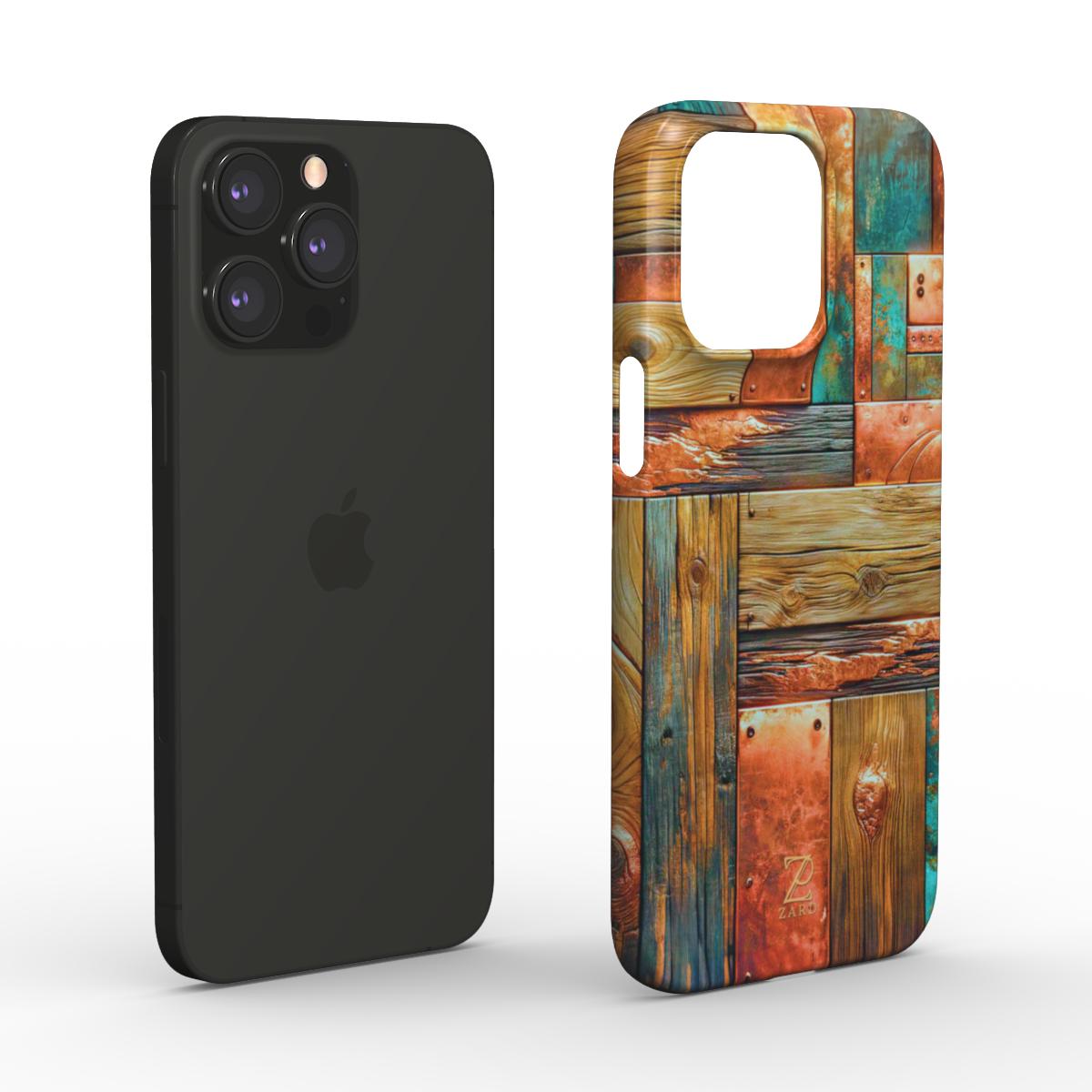 Phone snap case: Copper Plated Wood