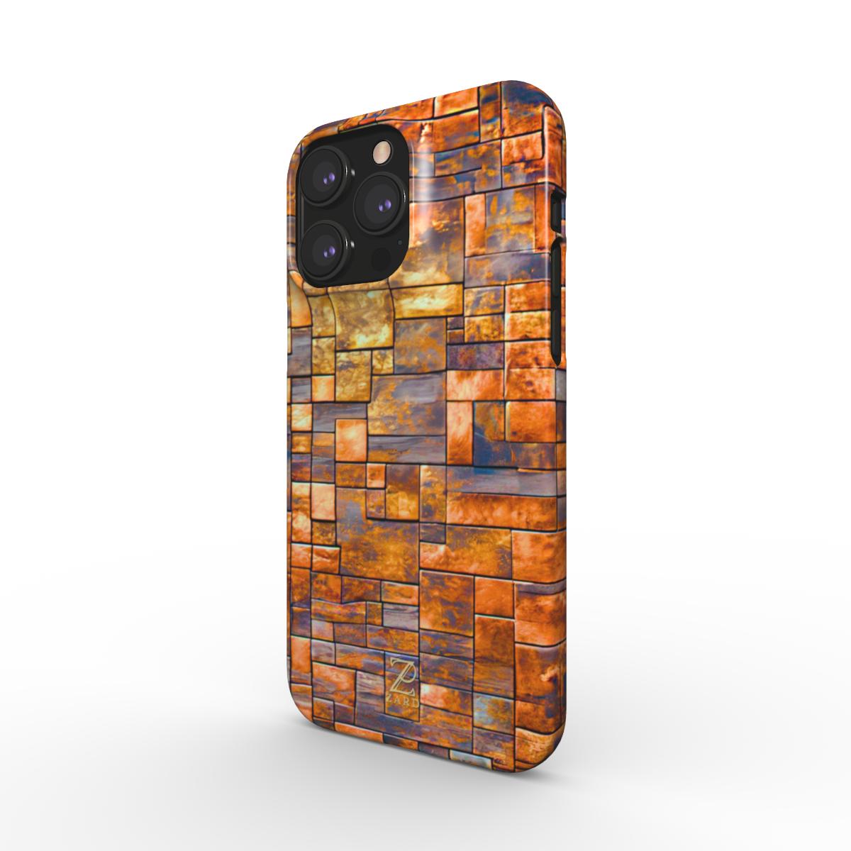 Phone snap case: Brass Rustic Blocks