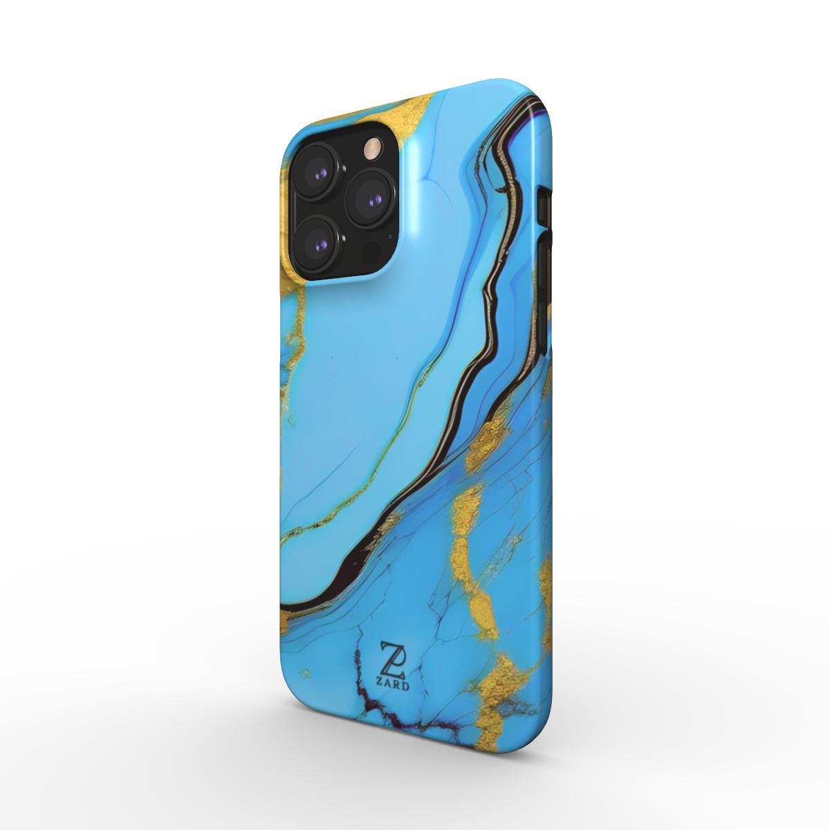 Phone snap case: Azure Golden Marble
