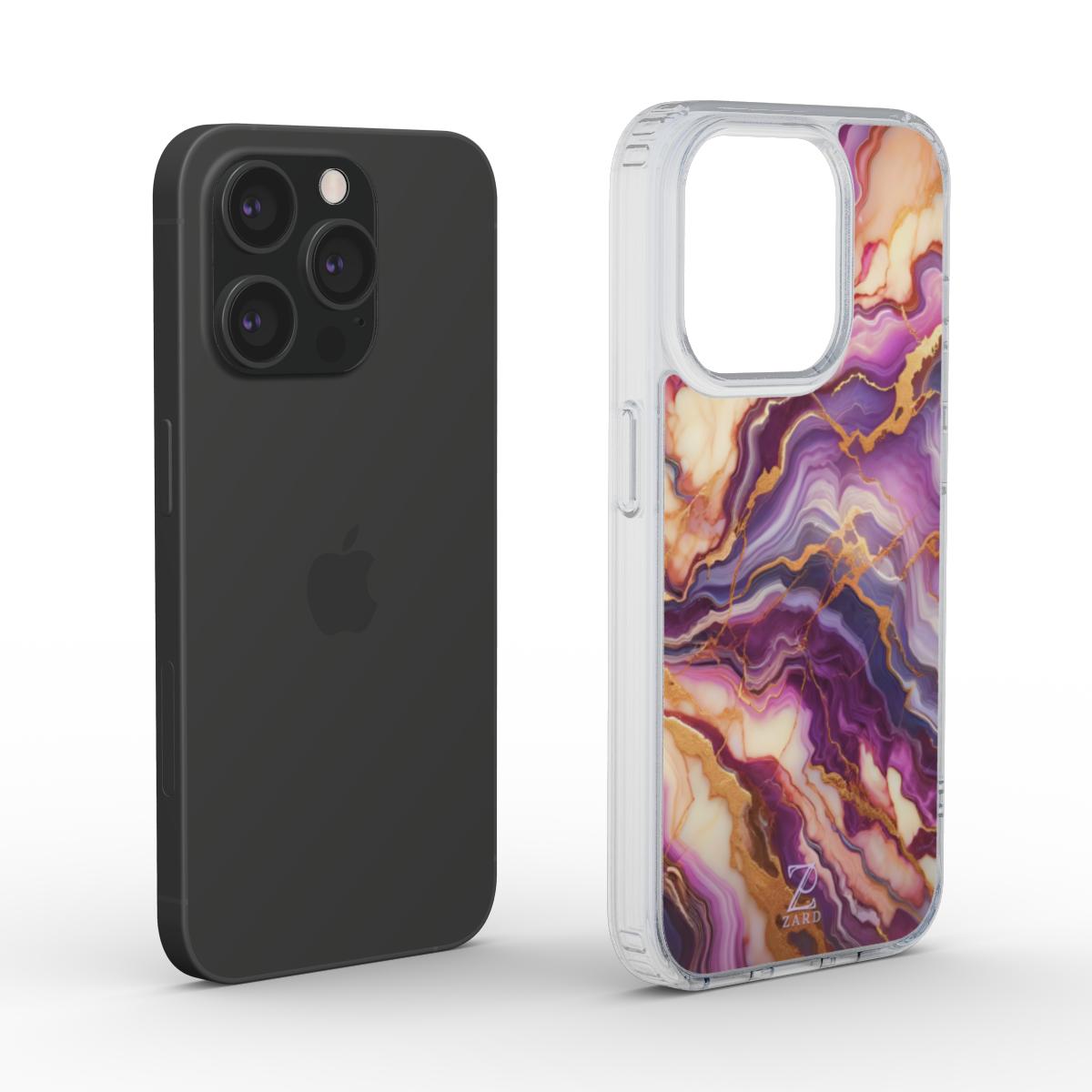 Phone clear case: Fantasy Violet Marble