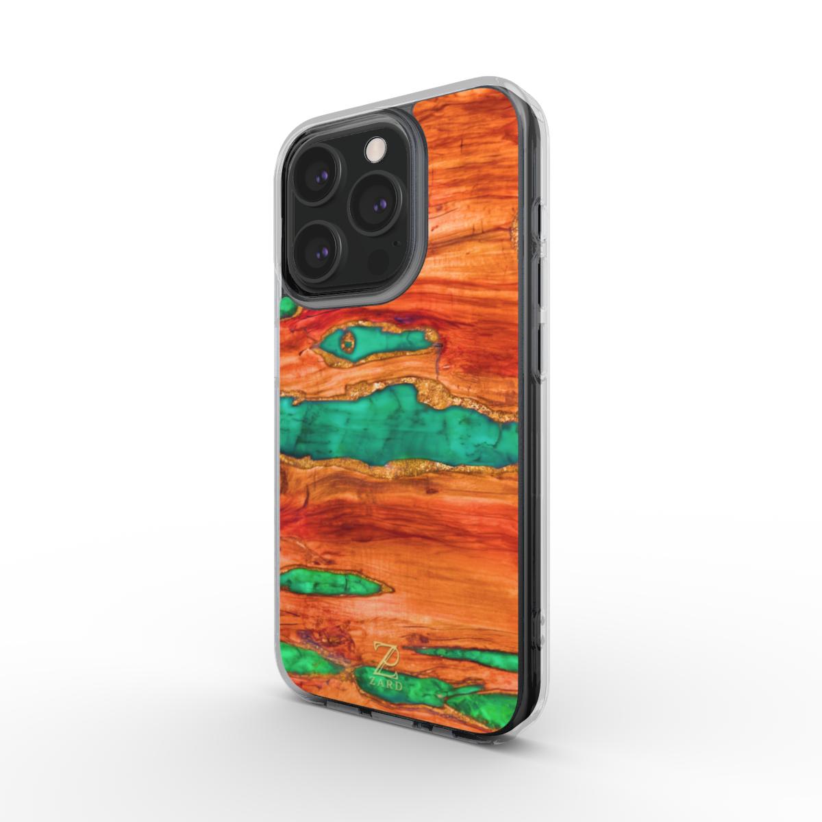 Phone clear case: Emerald Gold Dust Timber