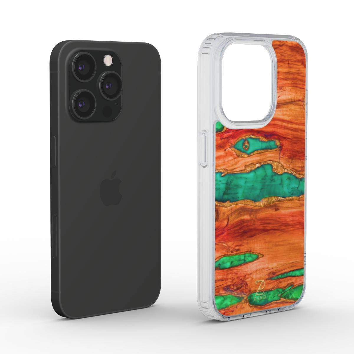 Phone clear case: Emerald Gold Dust Timber
