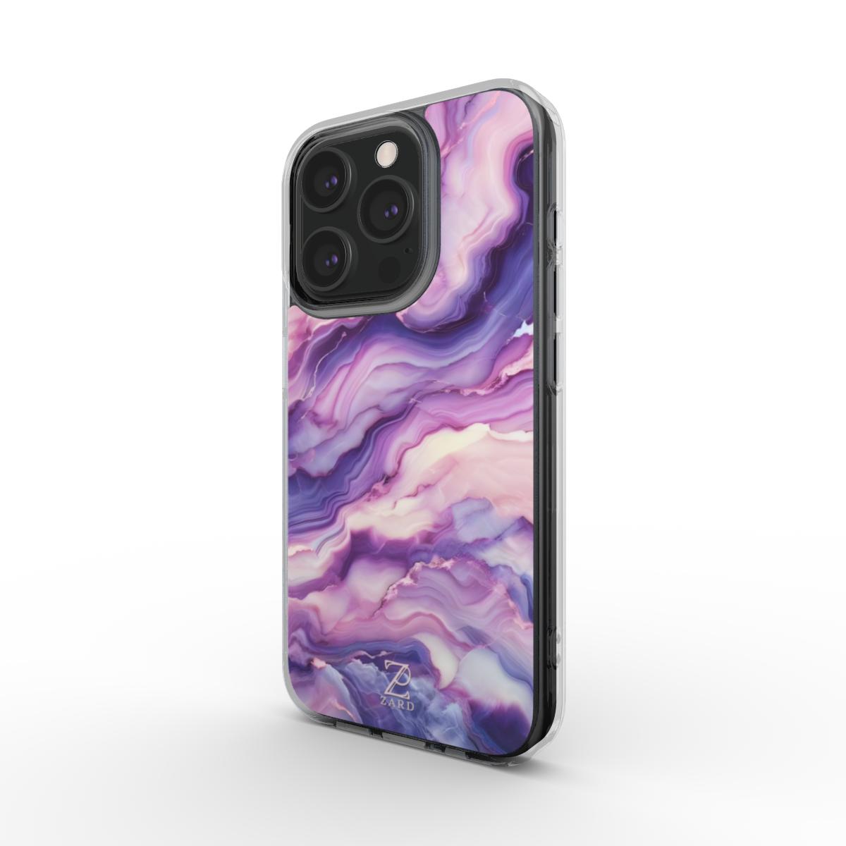 Phone clear case: Cosmic Purple Marble