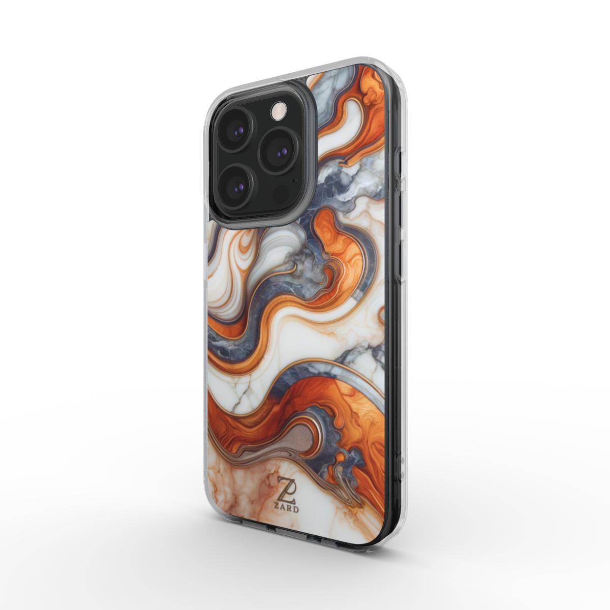 Phone clear case: Coffee Cream Marble
