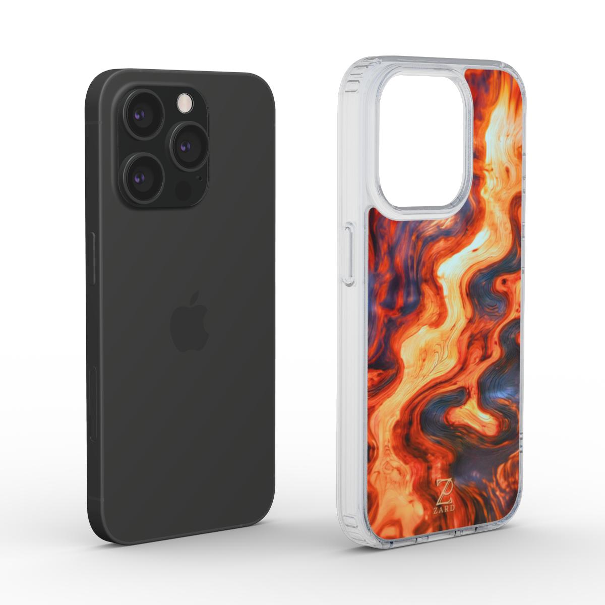 Phone clear case: Burning Wood