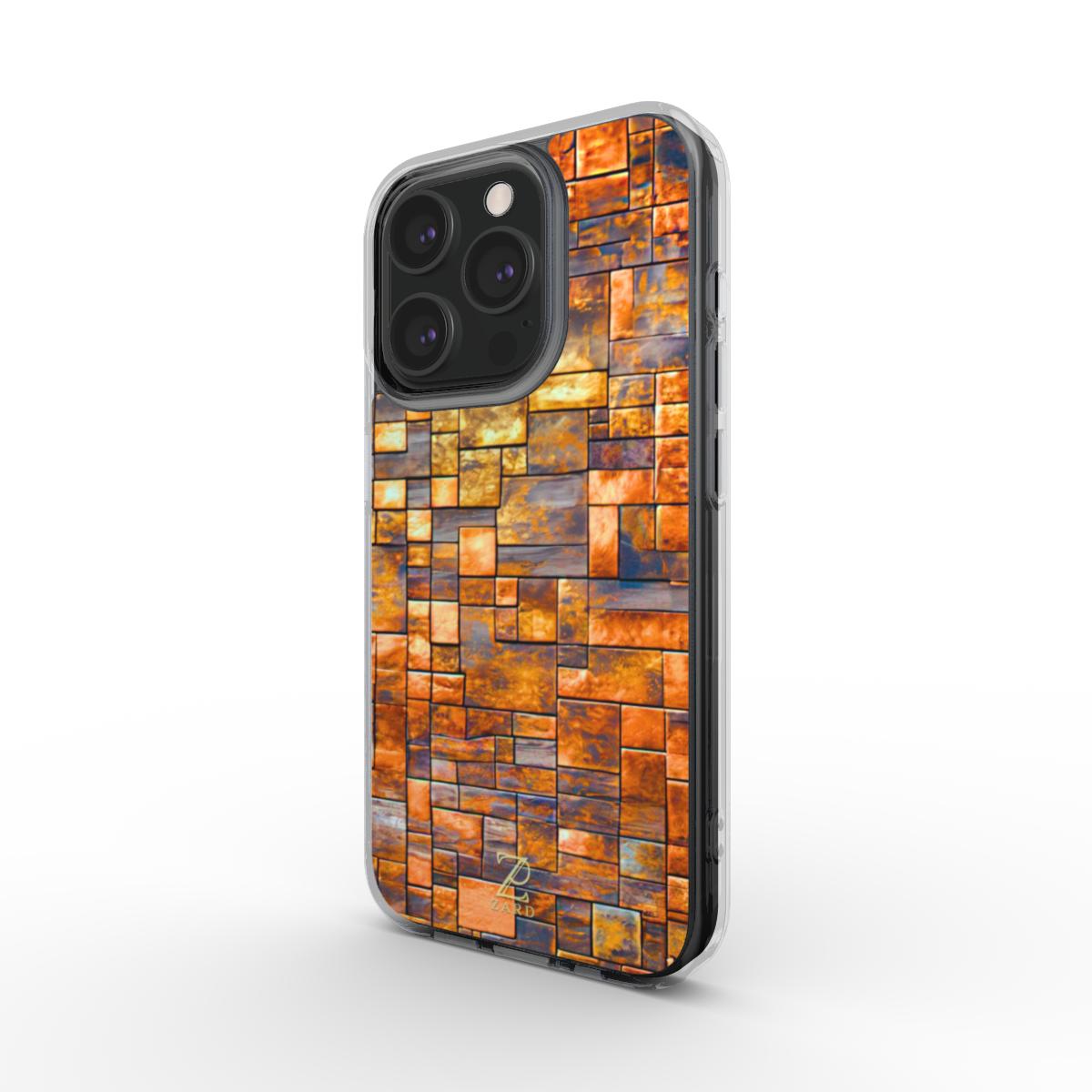 Phone clear case: Brass Rustic Blocks