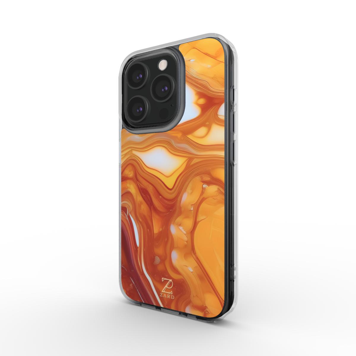 Phone clear case: Amber Marble