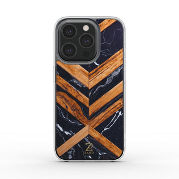 Phone clear case:  Marble Cross Wood Mirror