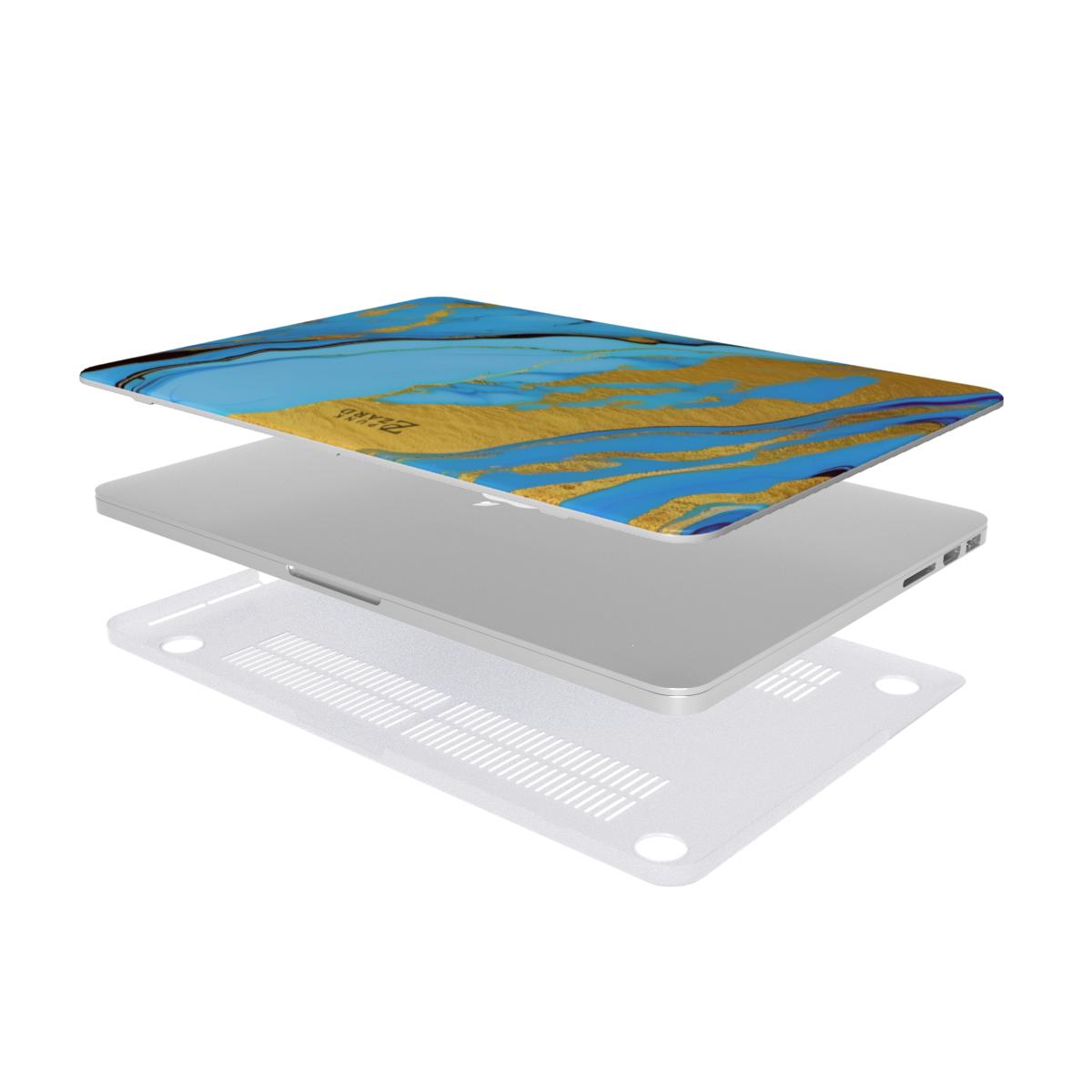 MacBook snap case: Azure Golden Marble