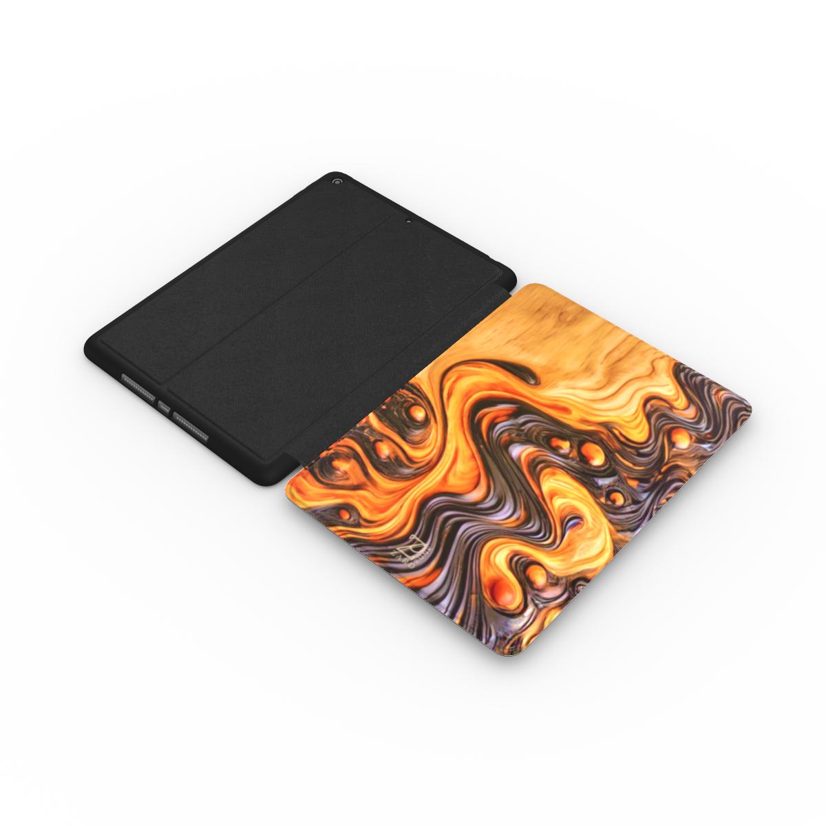 iPad case: Bubble Magma Wood