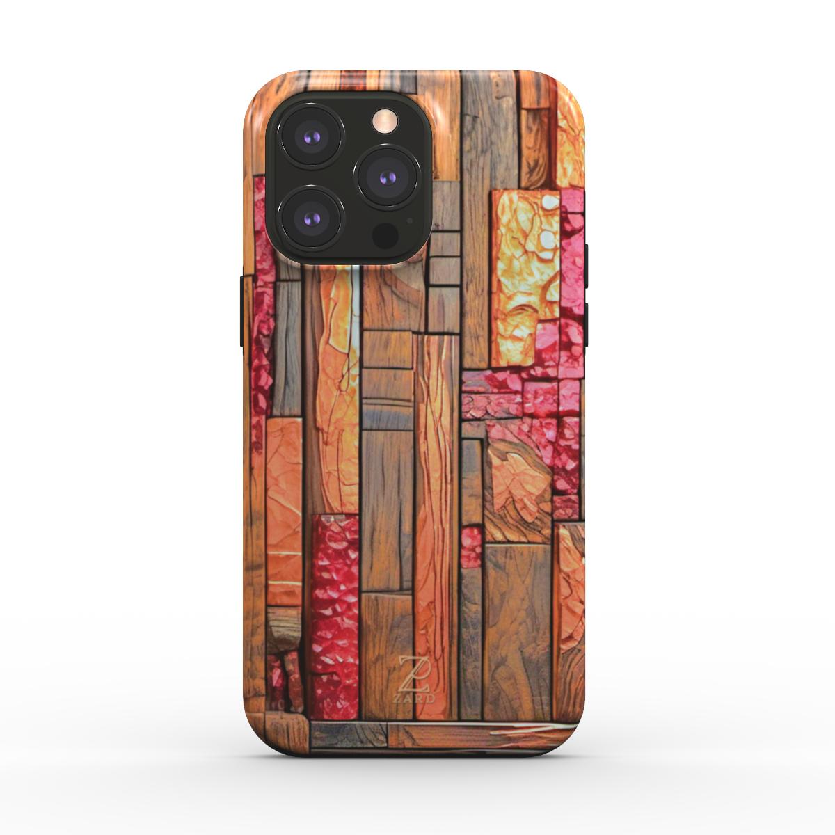 Phone tough case (MagSafe): Ruby Copper Timber