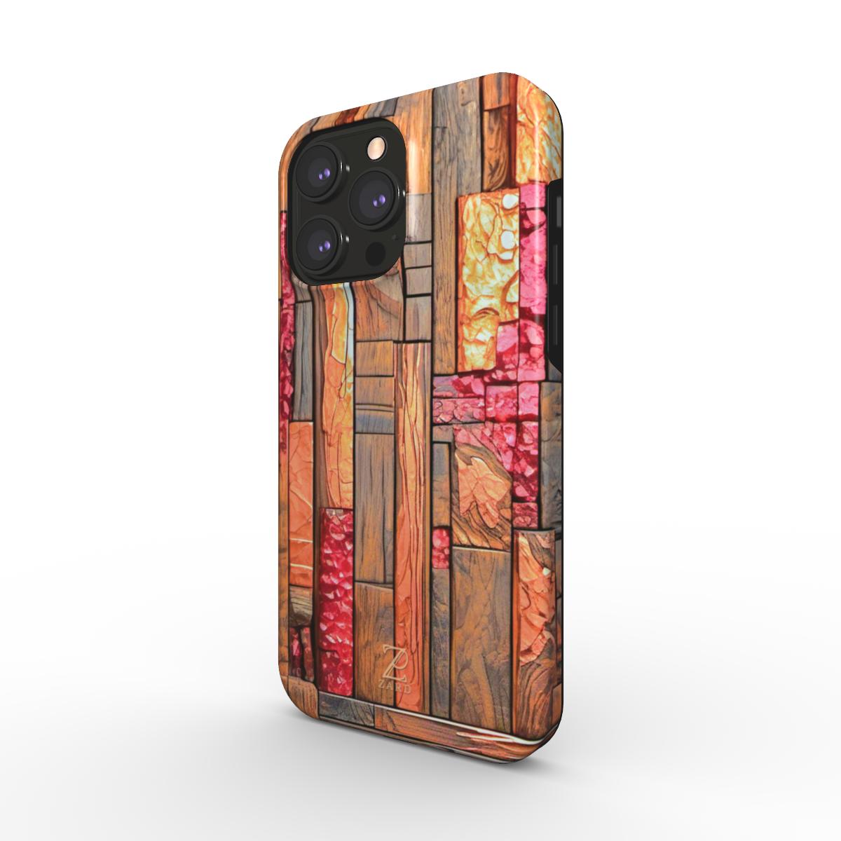 Phone tough case (MagSafe): Ruby Copper Timber