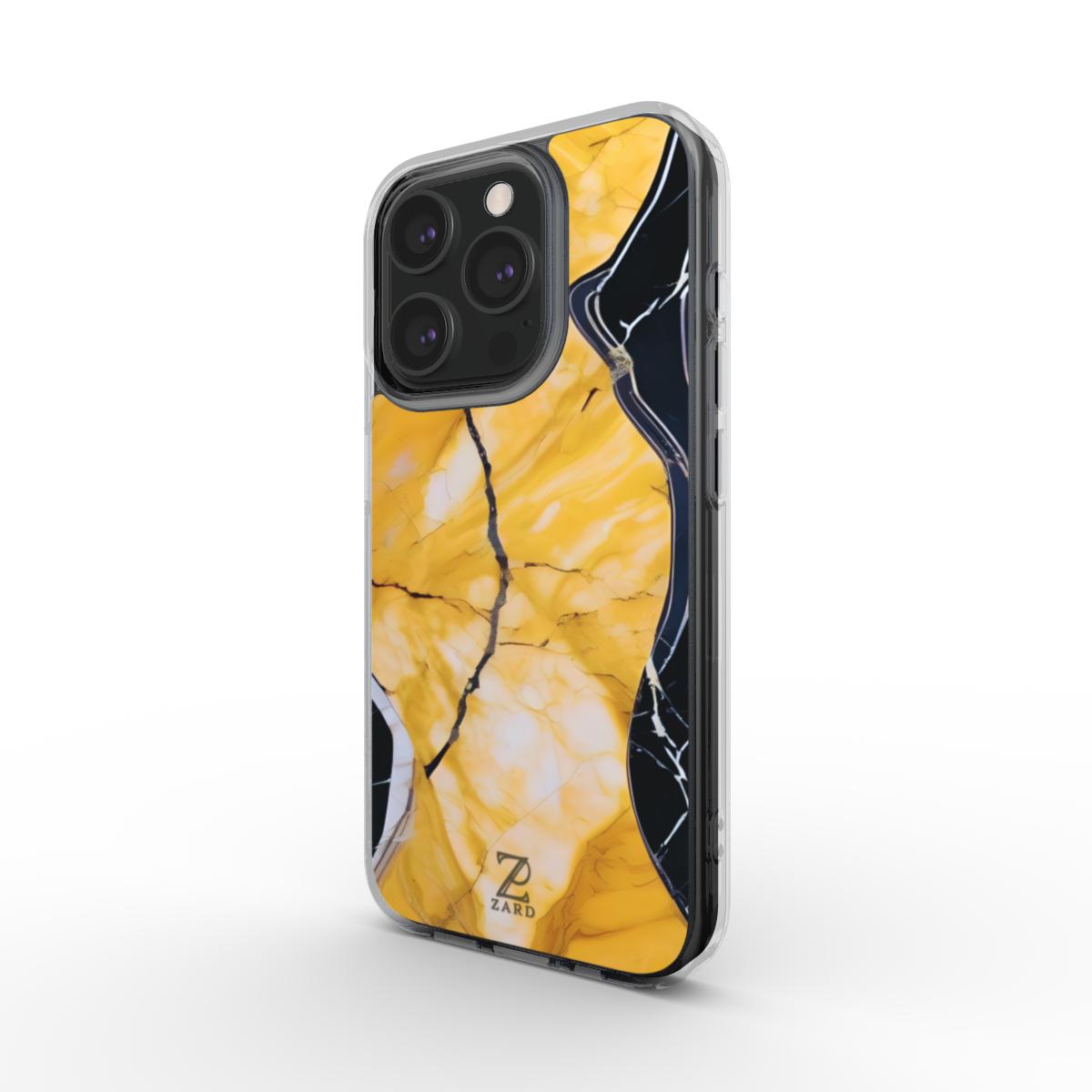 Phone clear case (MagSafe): Yellow Marble