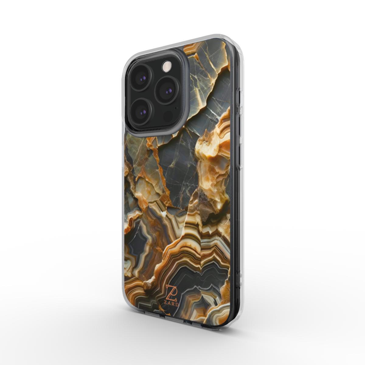 Phone clear case (MagSafe): Axinite Marble