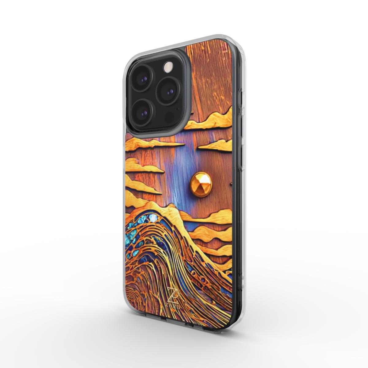 Phone clear case (MagSafe): Sapphire Rustic Ocean