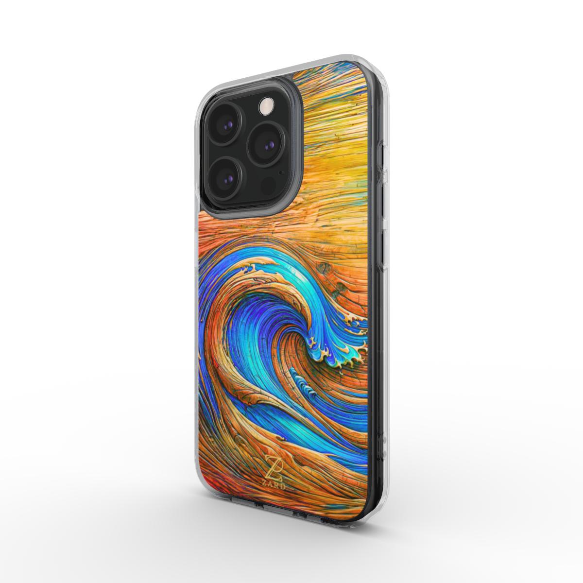 Phone clear case (MagSafe): Timber Sapphire Wave