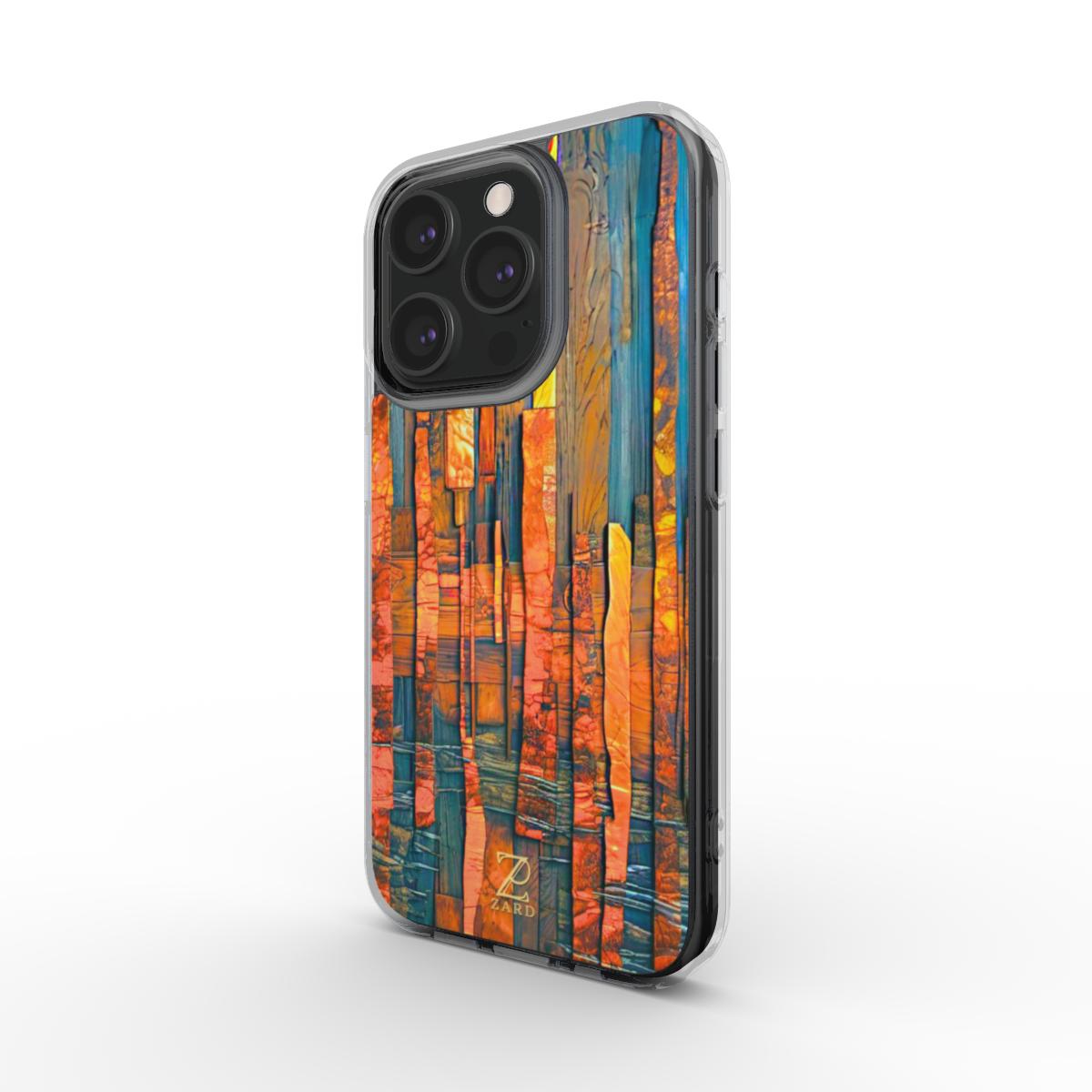 Phone clear case (MagSafe): Amber Timber