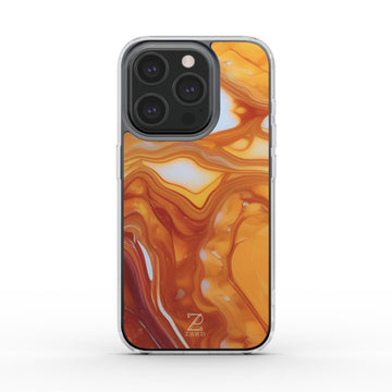 Phone clear case (MagSafe): Amber Marble