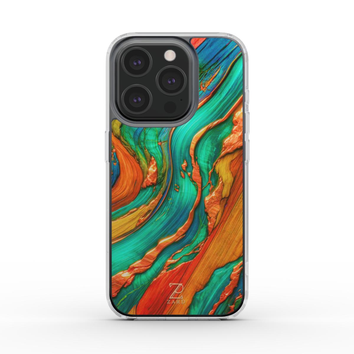 Phone clear case (MagSafe): Emerald Copper Timber