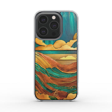 Phone clear case (MagSafe): Emerald Rustic Ocean