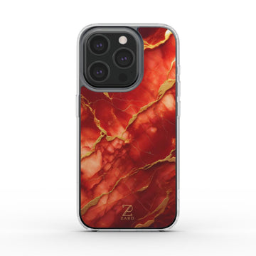 Phone clear case (MagSafe): Red Marble