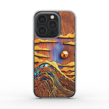Phone clear case (MagSafe): Sapphire Rustic Ocean