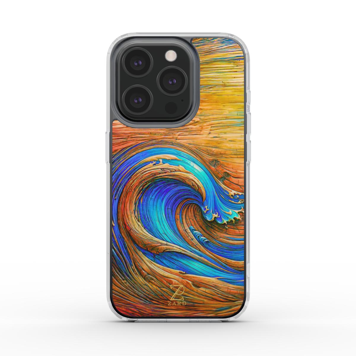 Phone clear case (MagSafe): Timber Sapphire Wave