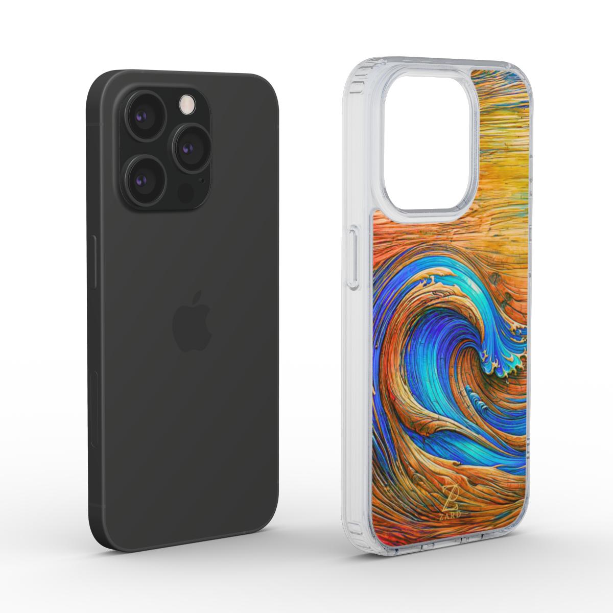 Phone clear case (MagSafe): Timber Sapphire Wave