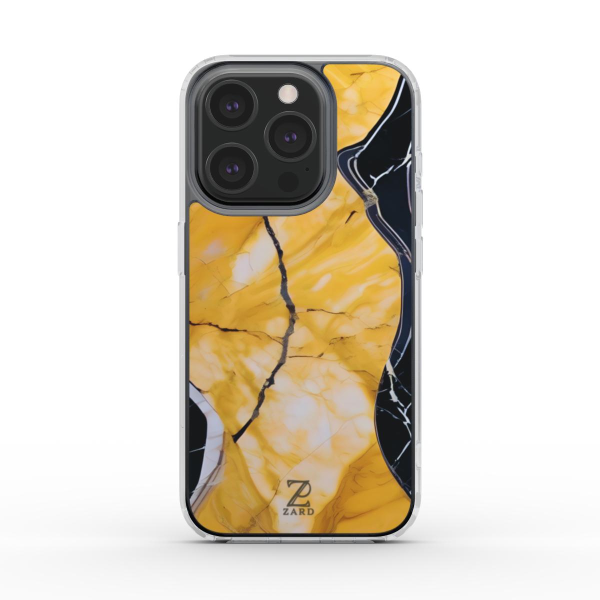 Phone clear case (MagSafe): Yellow Marble