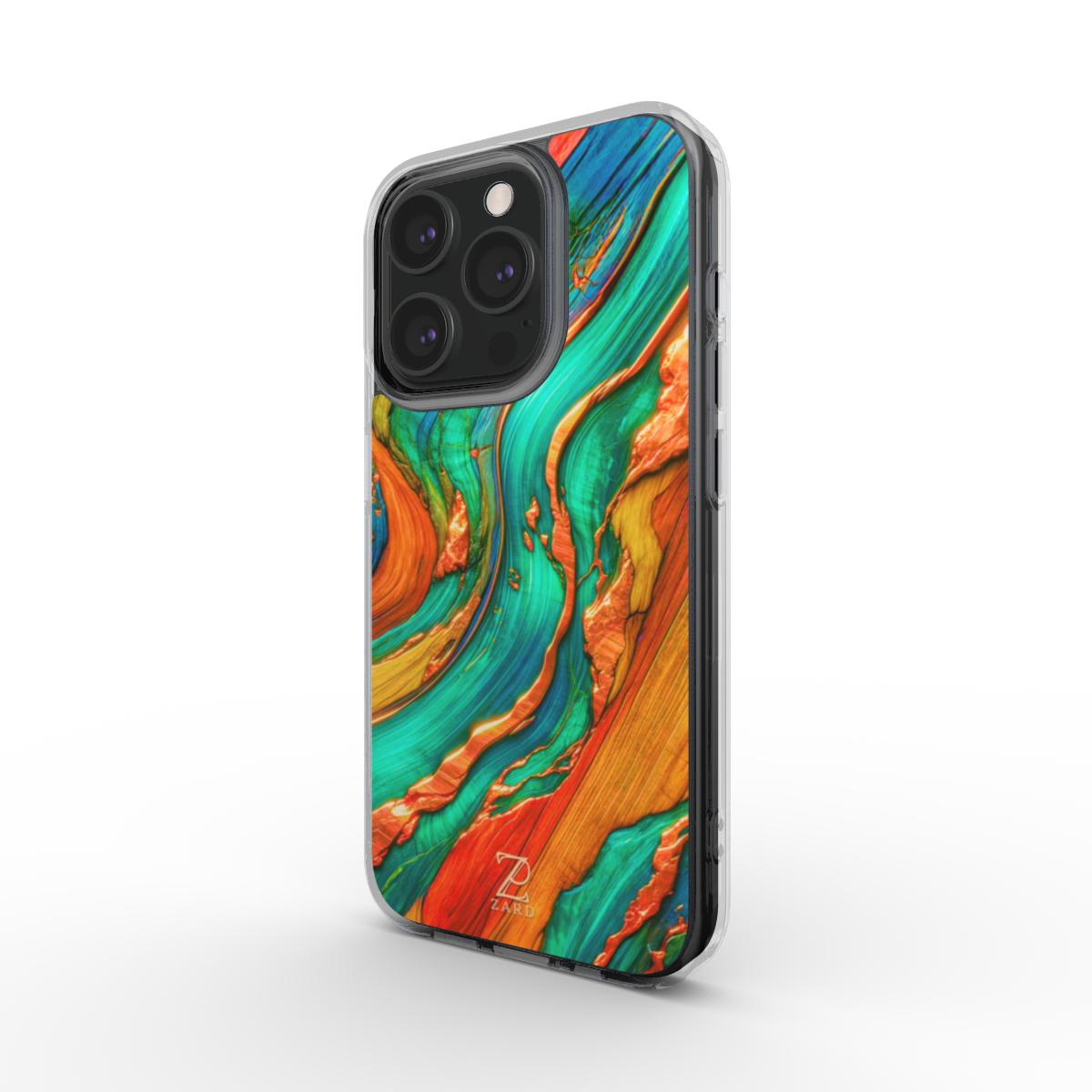 Phone clear case: Emerald Rustic Wood