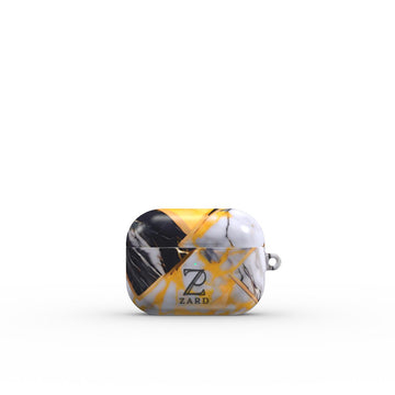 Apple AirPods Tough Case: Yellow Grayscale Struct Marble