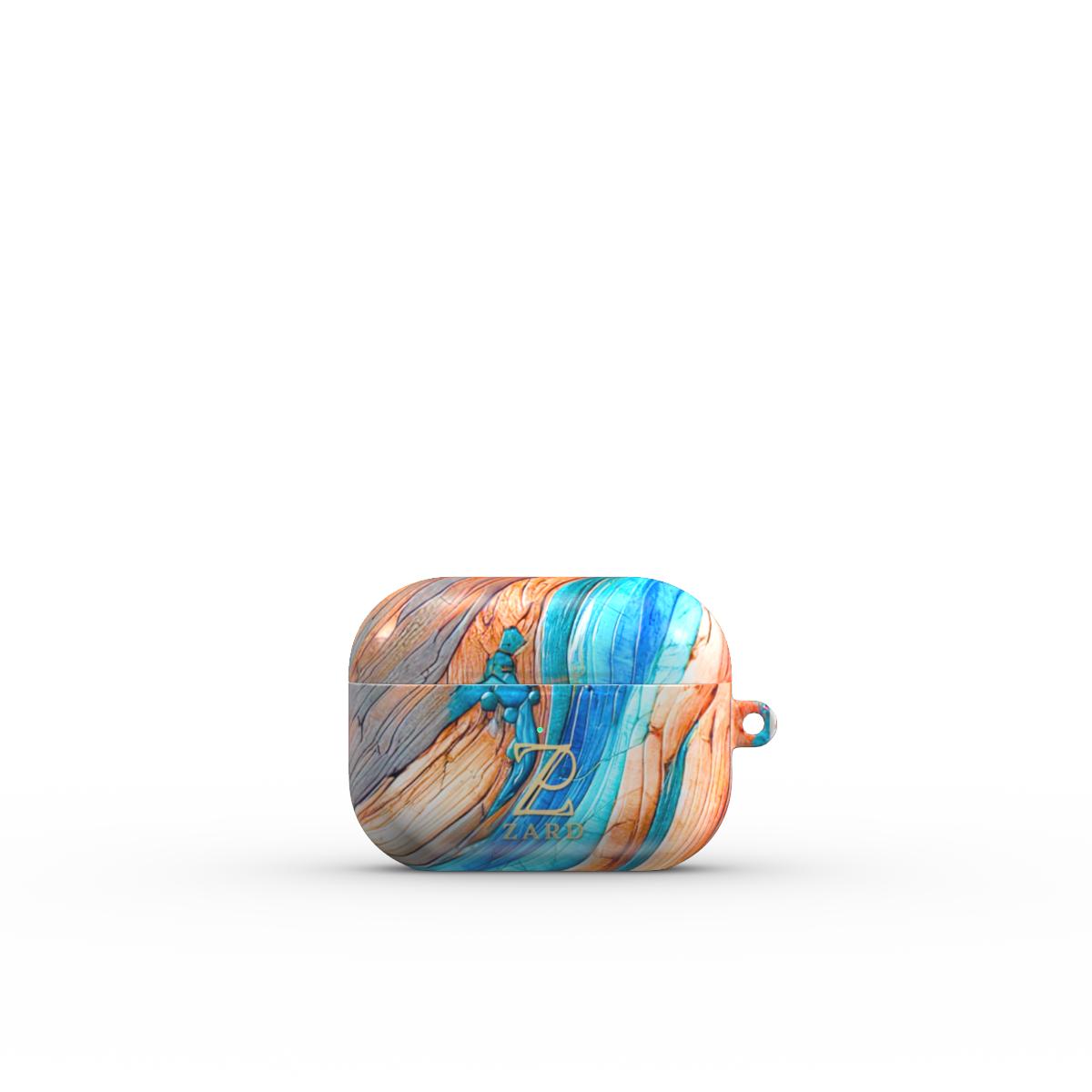 Apple AirPods Tough Case: Azure Flow Rustic Timber